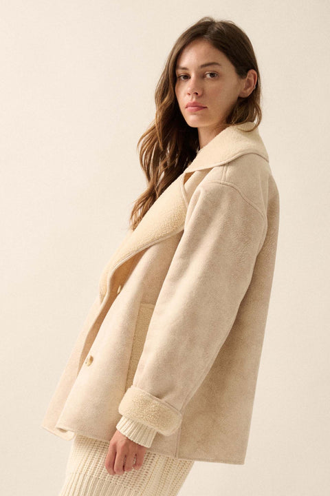 Weather the Storm Faux Shearling Peacoat - ShopPromesa