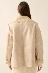 Weather the Storm Faux Shearling Peacoat - ShopPromesa