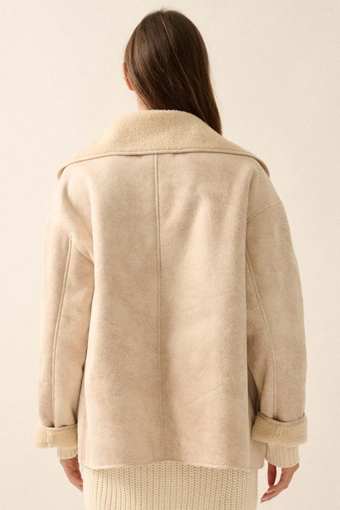 Weather the Storm Faux Shearling Peacoat - ShopPromesa