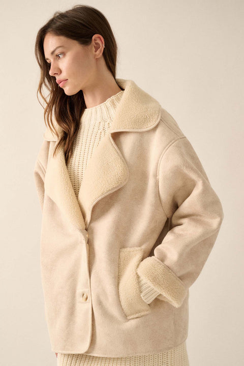 Weather the Storm Faux Shearling Peacoat - ShopPromesa