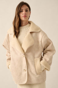 Weather the Storm Faux Shearling Peacoat - ShopPromesa