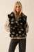 Winter Garden Floral-Print Sherpa Fleece Vest - ShopPromesa