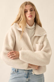 Out on a Lamb Sherpa Fleece Zip-Up Jacket - ShopPromesa