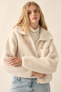 Out on a Lamb Sherpa Fleece Zip-Up Jacket - ShopPromesa