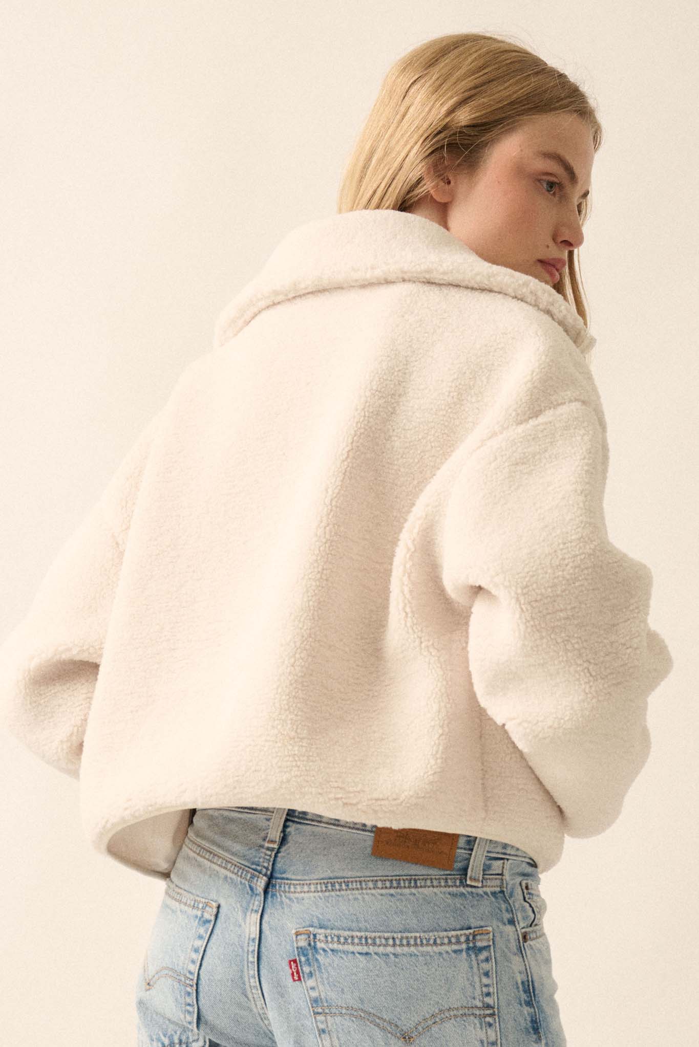 Out on a Lamb Sherpa Fleece Zip-Up Jacket - ShopPromesa