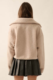 Out on a Lamb Sherpa Fleece Zip-Up Jacket - ShopPromesa