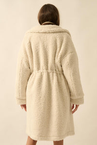 Cuddle Closer Sherpa Fleece Drawstring Coat - ShopPromesa