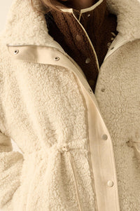 Cuddle Closer Sherpa Fleece Drawstring Coat - ShopPromesa