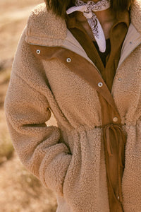 Cuddle Closer Sherpa Fleece Drawstring Coat - ShopPromesa