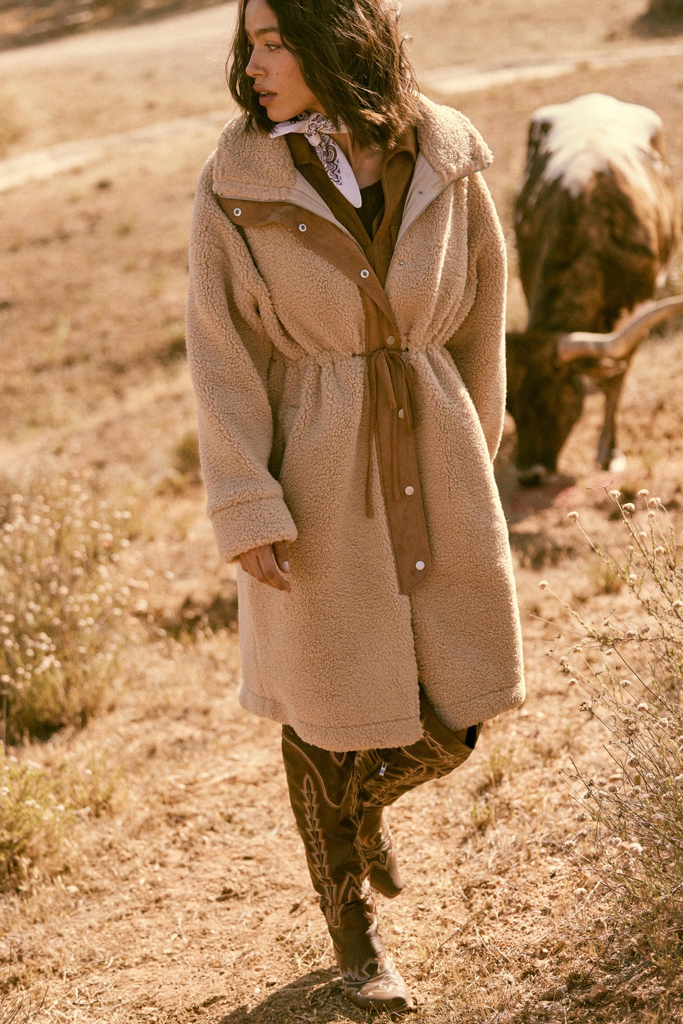 Cuddle Closer Sherpa Fleece Drawstring Coat - ShopPromesa