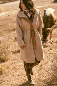 Cuddle Closer Sherpa Fleece Drawstring Coat - ShopPromesa