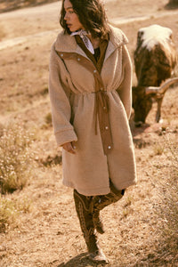 Cuddle Closer Sherpa Fleece Drawstring Coat - ShopPromesa