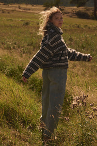 Outside the Lines Striped Fleece Zip-Up Jacket - ShopPromesa