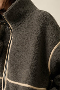 Warming Up Sherpa Fleece Zip-Front Jacket - ShopPromesa