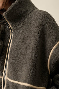 Warming Up Sherpa Fleece Zip-Front Jacket - ShopPromesa