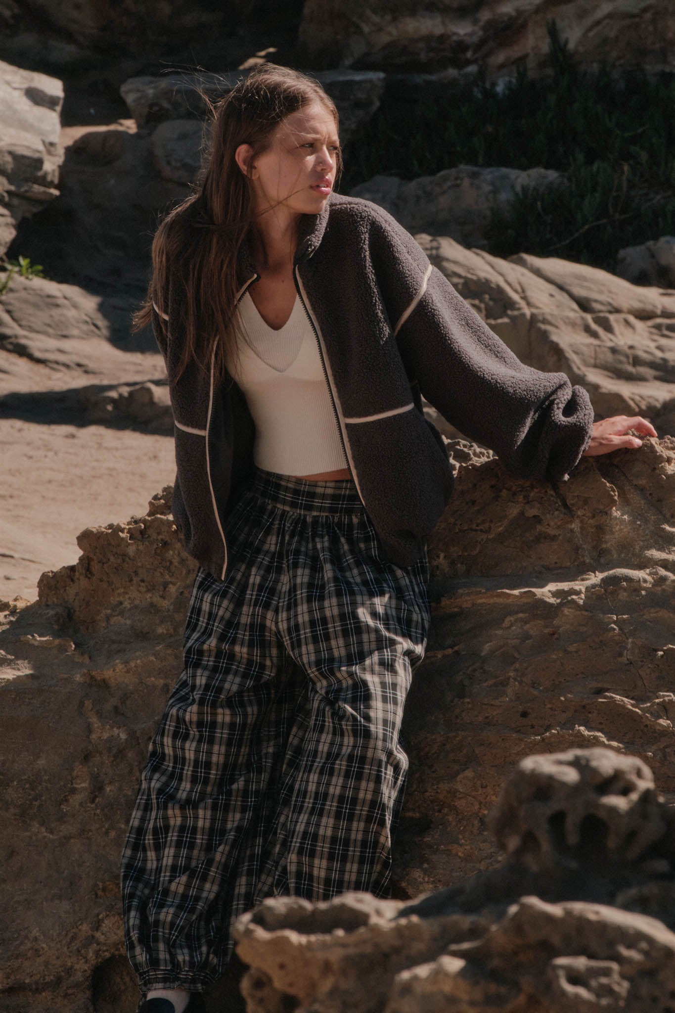 Warming Up Sherpa Fleece Zip-Front Jacket - ShopPromesa