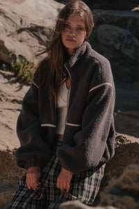 Warming Up Sherpa Fleece Zip-Front Jacket - ShopPromesa