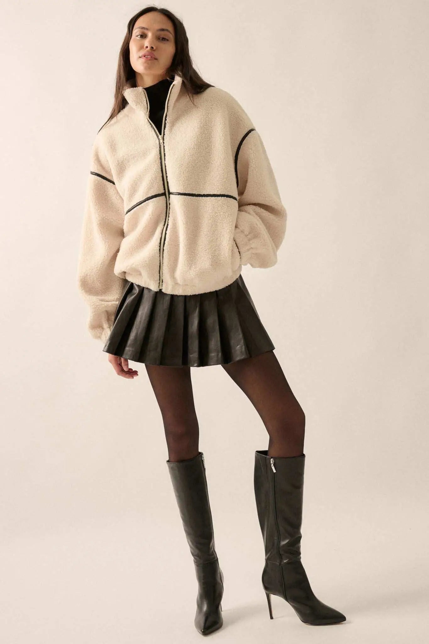 Warming Up Sherpa Fleece Zip-Front Jacket Warming Up Sherpa Fleece Zip-Front Jacket