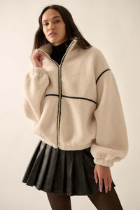 Warming Up Sherpa Fleece Zip-Front Jacket - ShopPromesa