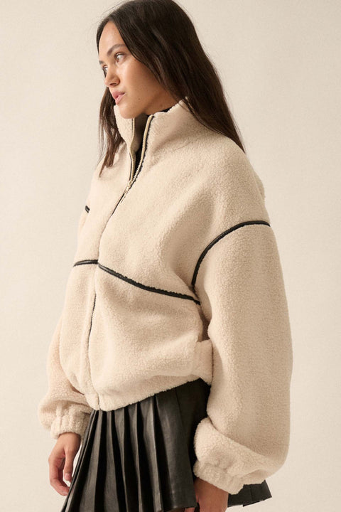 Warming Up Sherpa Fleece Zip-Front Jacket - ShopPromesa