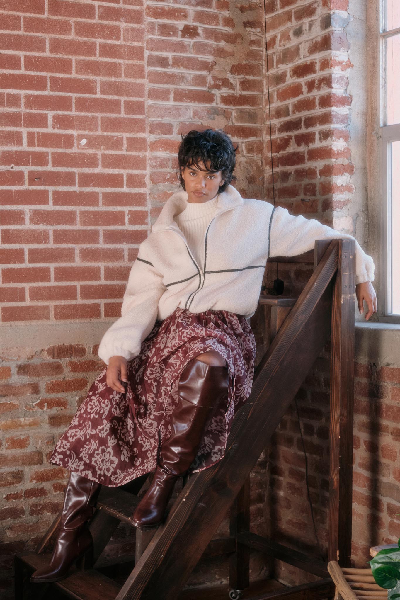 Warming Up Sherpa Fleece Zip-Front Jacket