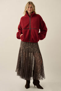 Warming Up Sherpa Fleece Zip-Front Jacket - ShopPromesa