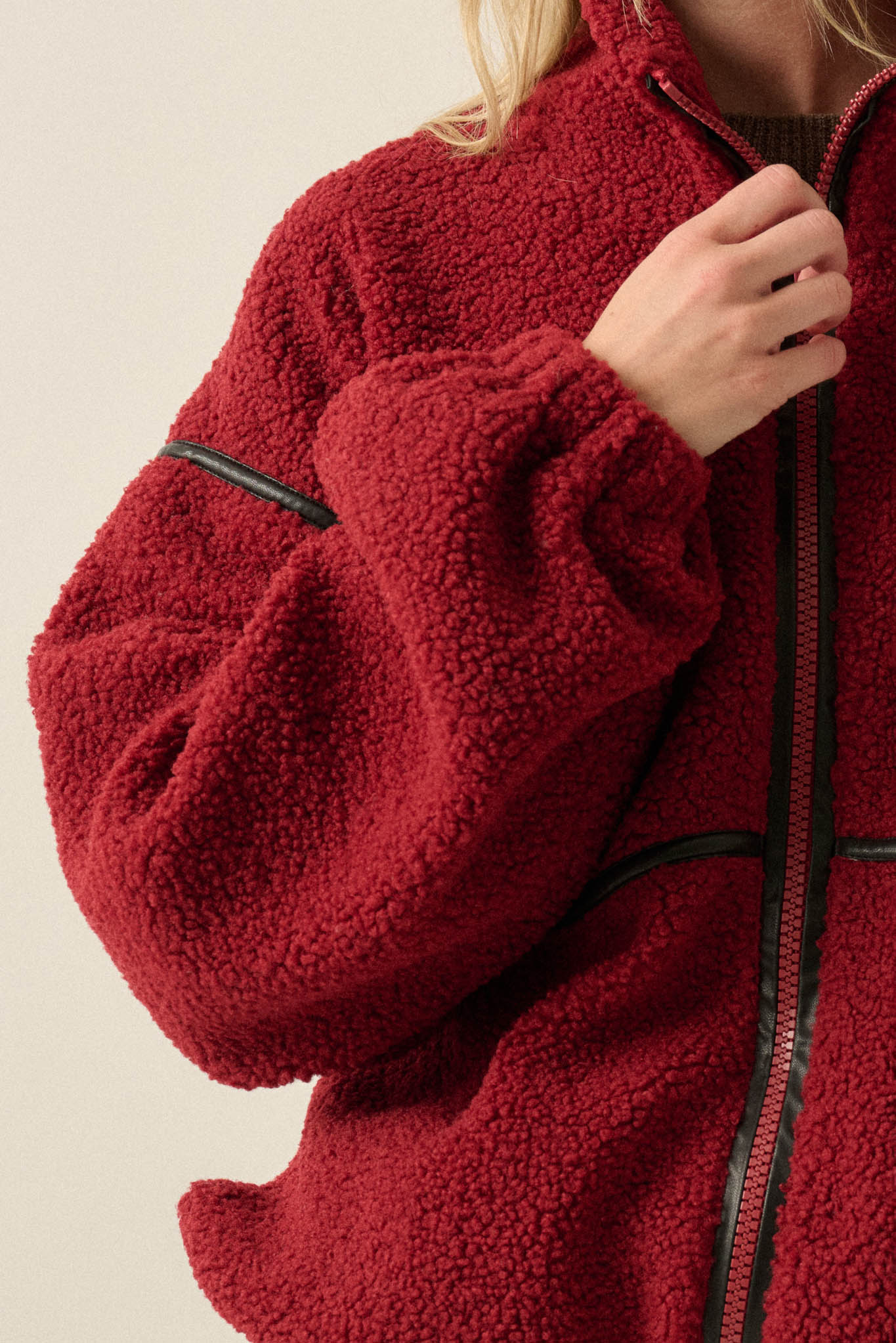 Warming Up Sherpa Fleece Zip-Front Jacket - ShopPromesa