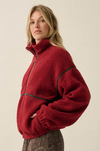 Warming Up Sherpa Fleece Zip-Front Jacket - ShopPromesa