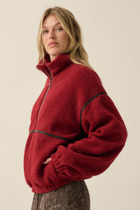 Warming Up Sherpa Fleece Zip-Front Jacket - ShopPromesa