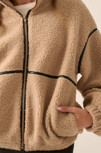 Warming Up Sherpa Fleece Zip-Front Jacket - ShopPromesa