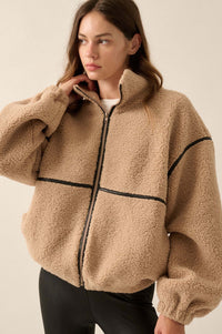 Warming Up Sherpa Fleece Zip-Front Jacket - ShopPromesa