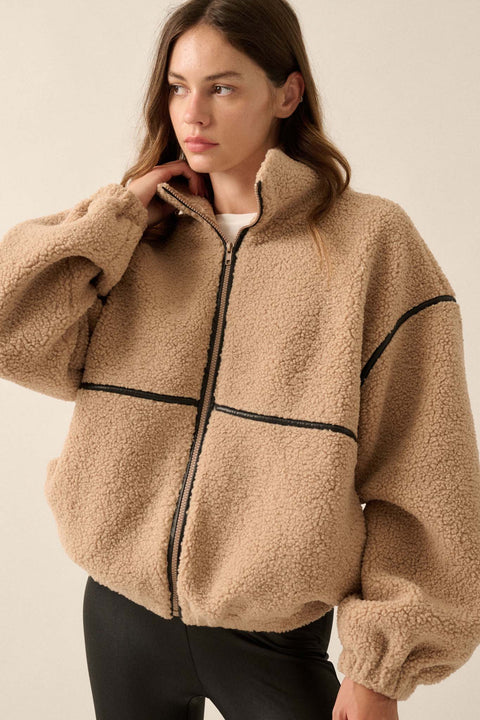 Warming Up Sherpa Fleece Zip-Front Jacket - ShopPromesa