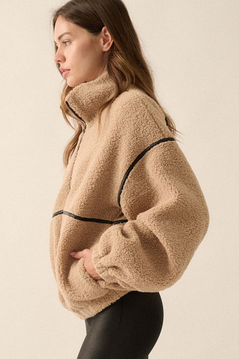 Warming Up Sherpa Fleece Zip-Front Jacket - ShopPromesa