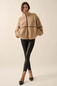 Warming Up Sherpa Fleece Zip-Front Jacket - ShopPromesa