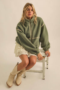 Warming Up Sherpa Fleece Zip-Front Jacket - ShopPromesa