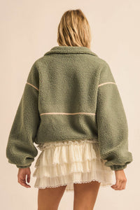 Warming Up Sherpa Fleece Zip-Front Jacket - ShopPromesa