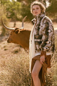 Bear Creek Geo-Print Fleece Zip-Front Jacket - ShopPromesa