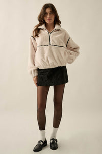 All Fur the Best Faux Fur Half-Zip Pullover Jacket - ShopPromesa