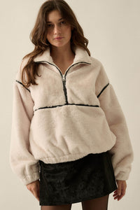 All Fur the Best Faux Fur Half-Zip Pullover Jacket - ShopPromesa