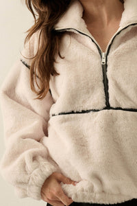 All Fur the Best Faux Fur Half-Zip Pullover Jacket - ShopPromesa