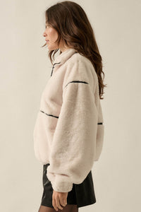 All Fur the Best Faux Fur Half-Zip Pullover Jacket - ShopPromesa
