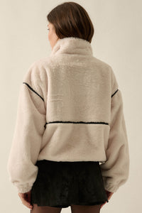 All Fur the Best Faux Fur Half-Zip Pullover Jacket - ShopPromesa