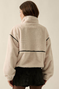 All Fur the Best Faux Fur Half-Zip Pullover Jacket - ShopPromesa