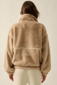All Fur the Best Faux Fur Half-Zip Pullover Jacket - ShopPromesa