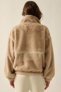 All Fur the Best Faux Fur Half-Zip Pullover Jacket - ShopPromesa