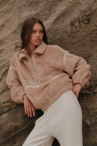 All Fur the Best Faux Fur Half-Zip Pullover Jacket - ShopPromesa