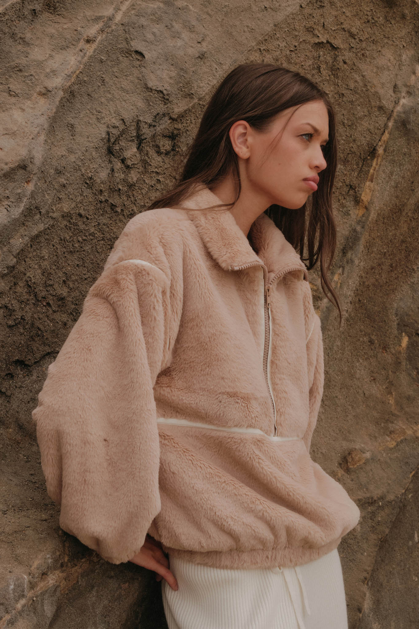 All Fur the Best Faux Fur Half-Zip Pullover Jacket - ShopPromesa