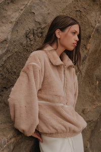 All Fur the Best Faux Fur Half-Zip Pullover Jacket - ShopPromesa