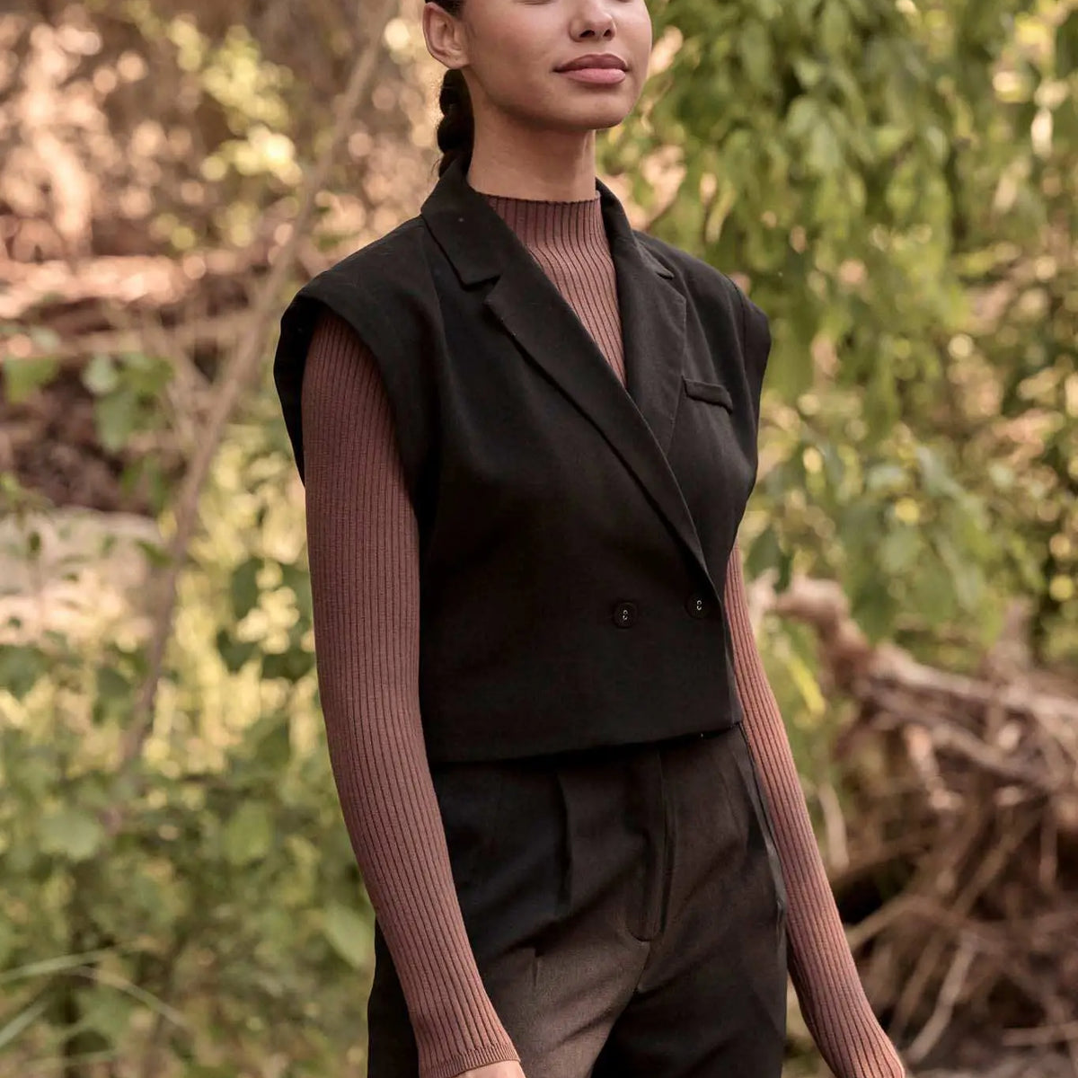 Future Proof Cropped Sleeveless Blazer