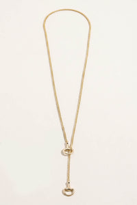 Del Mar Gold Box-Chain Horsebit Lariat Necklace - ShopPromesa